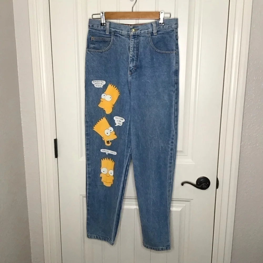 Vintage 90’s StickShift Bart Simpson High Rise Jeans. - Picture 2 of 16